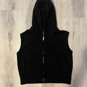 Black sleeveless sweater vest